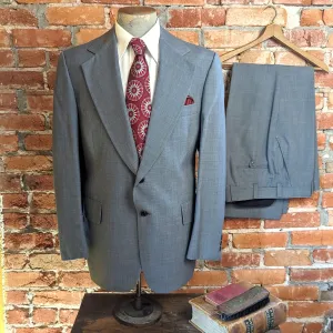 1976 2 Piece Men's Suit Vintage Disco Era Gray Polyester Suit Jacket / Sport Coat / Blazer and Pants by Graham & Gunn - Size 44 (LARGE)