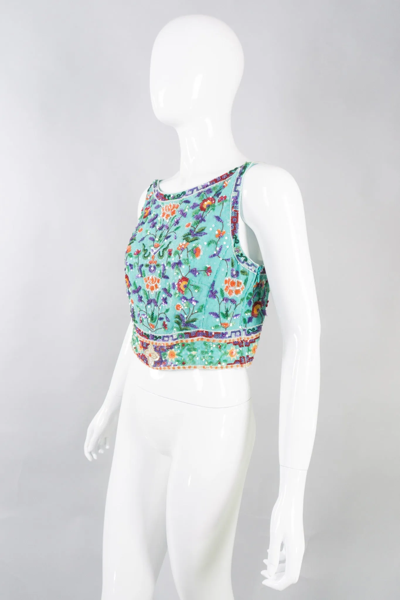 Beaded Boxy Crop Top