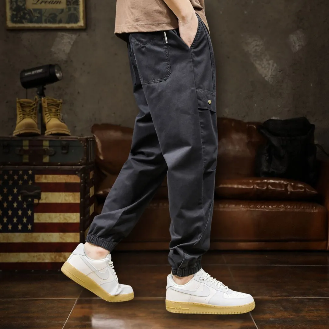 Big Pockets Loose Straight Casual Pants  P1020
