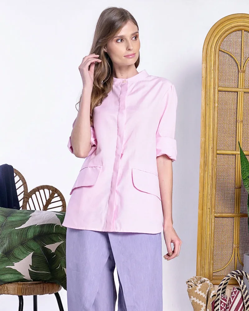 Braelyn Button Down Chambray Top