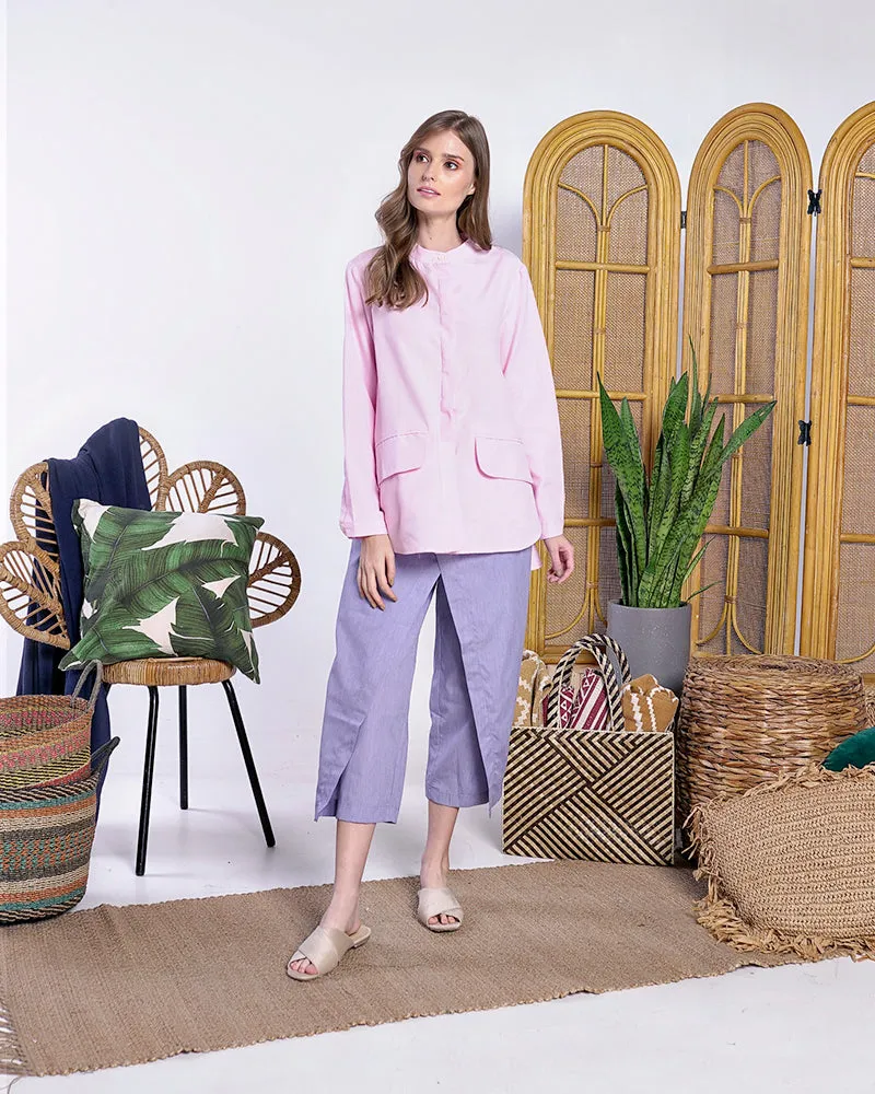 Braelyn Button Down Chambray Top