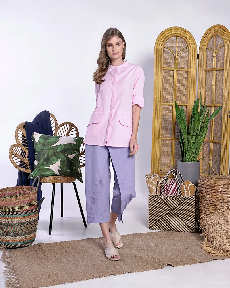 Braelyn Button Down Chambray Top