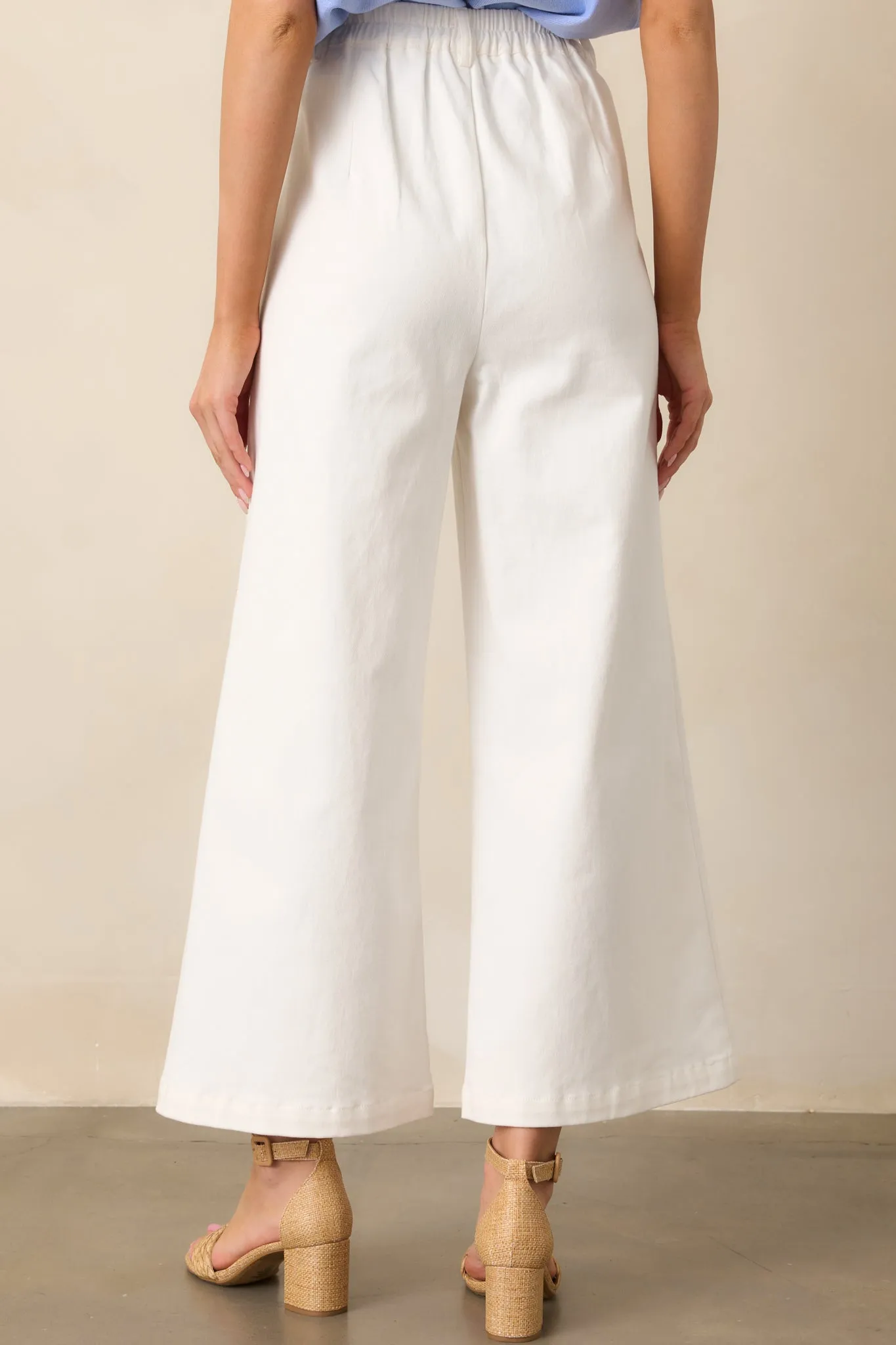 Call It Fate Ivory Wide Leg Cropped Jeans