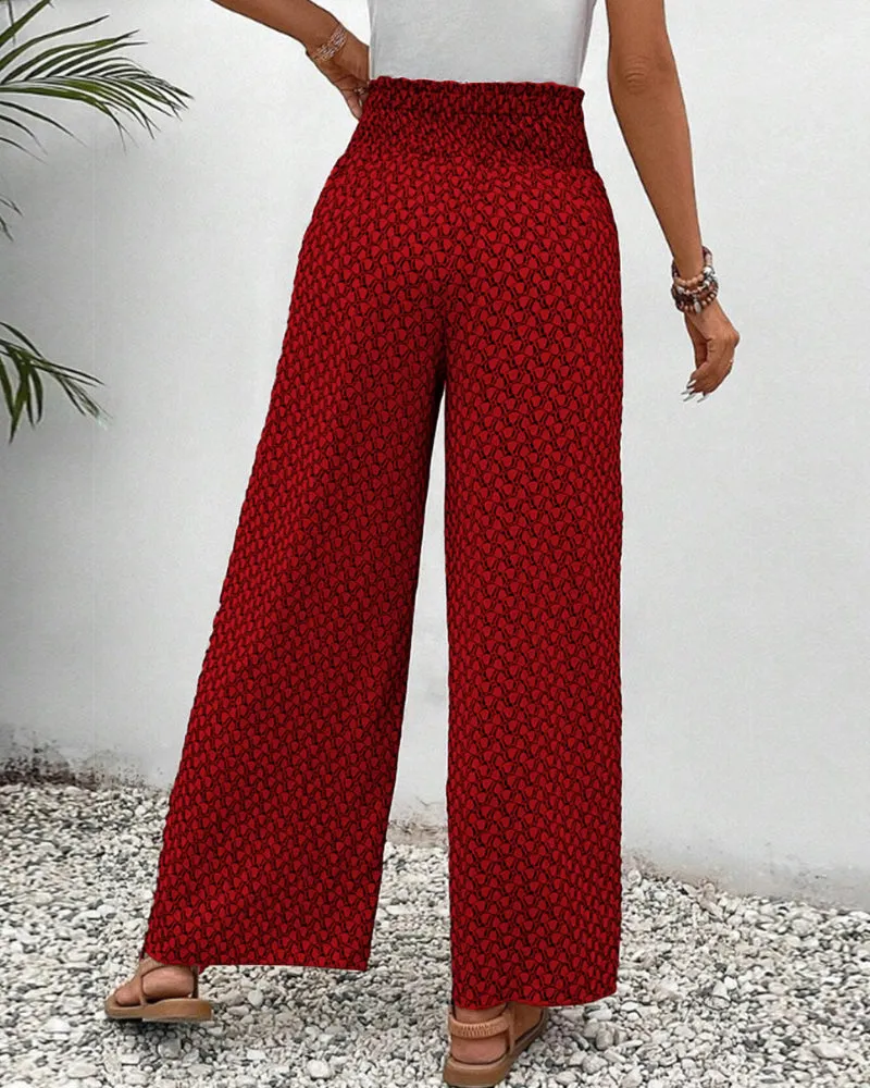 Courtney | Elastic Geometric Pants