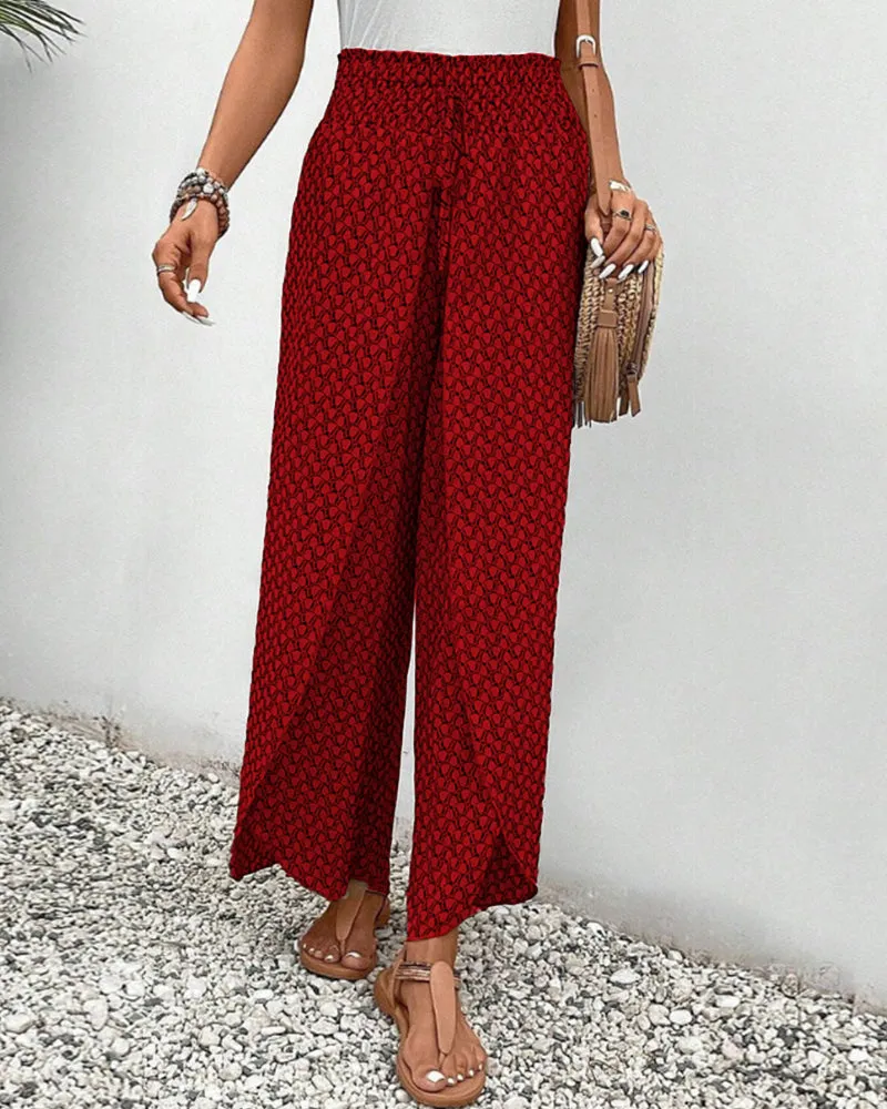 Courtney | Elastic Geometric Pants