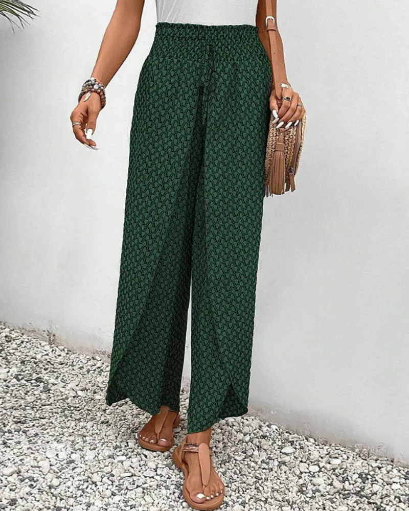 Courtney | Elastic Geometric Pants