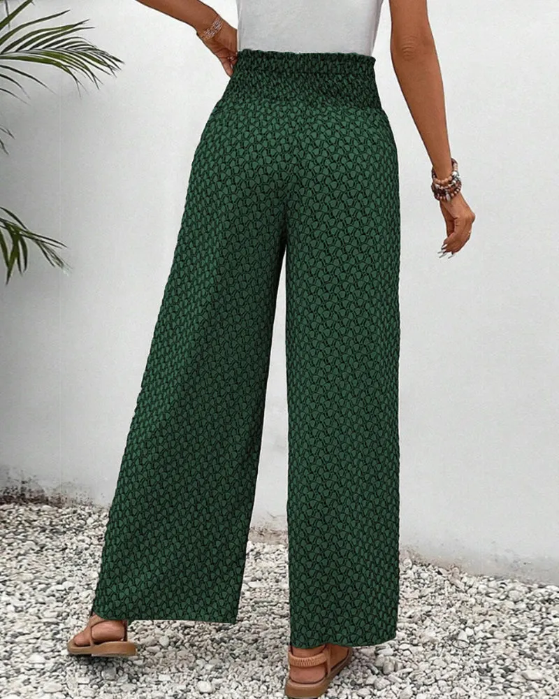 Courtney | Elastic Geometric Pants