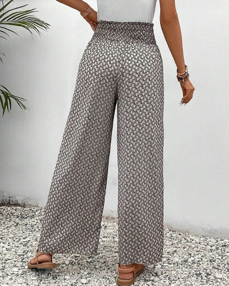 Courtney | Elastic Geometric Pants