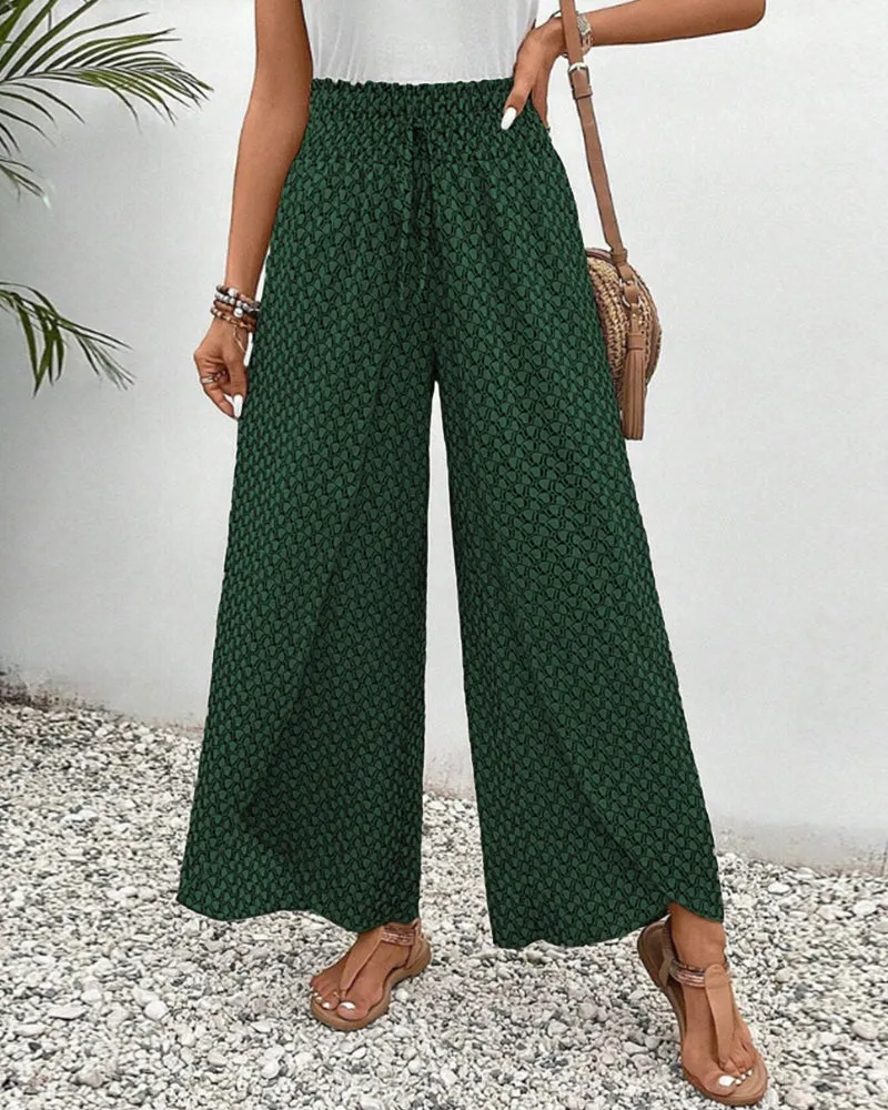 Courtney | Elastic Geometric Pants