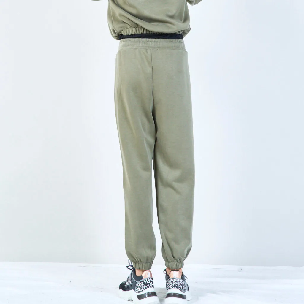 Elastic waist jogger pants with drawstring wholesale