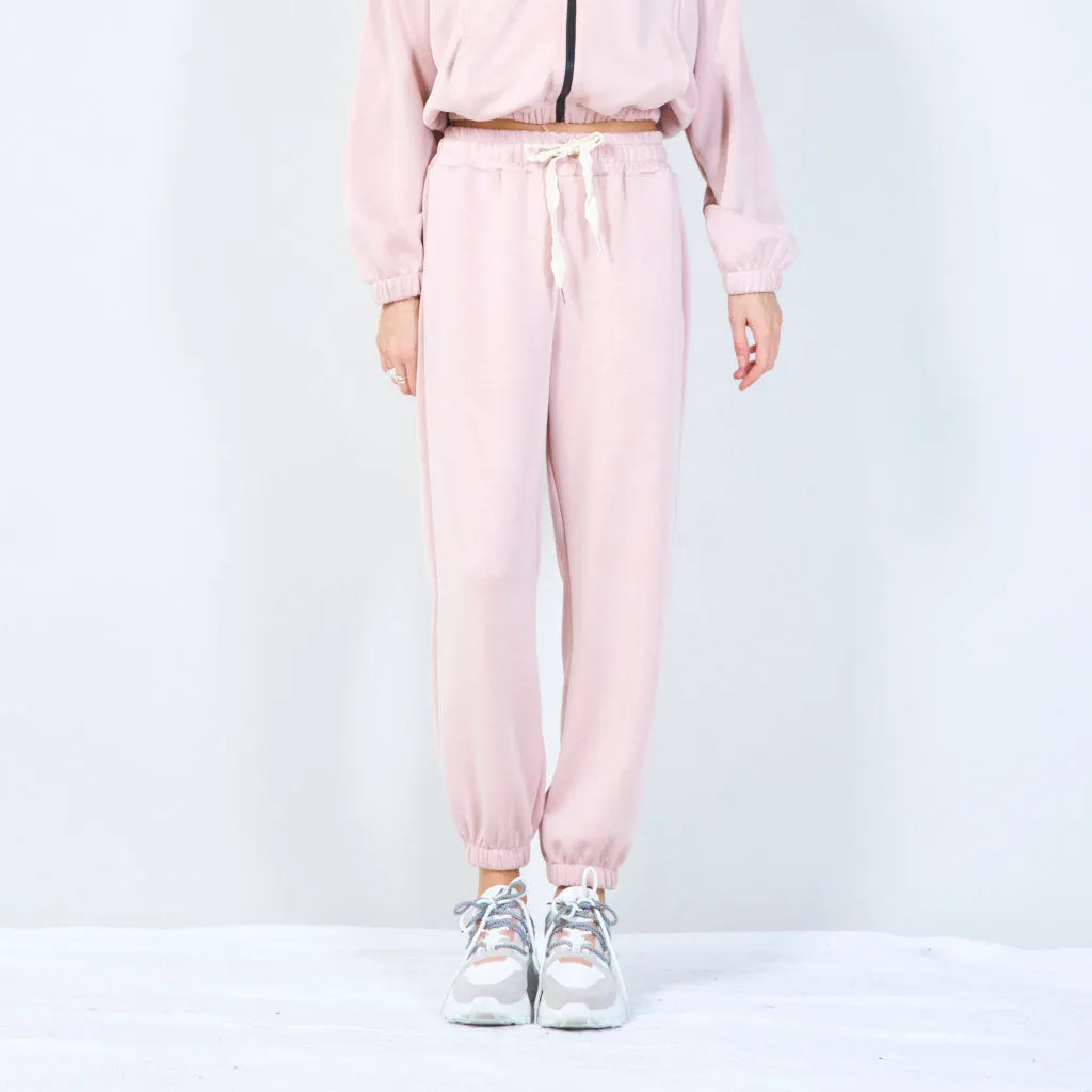 Elastic waist jogger pants with drawstring wholesale