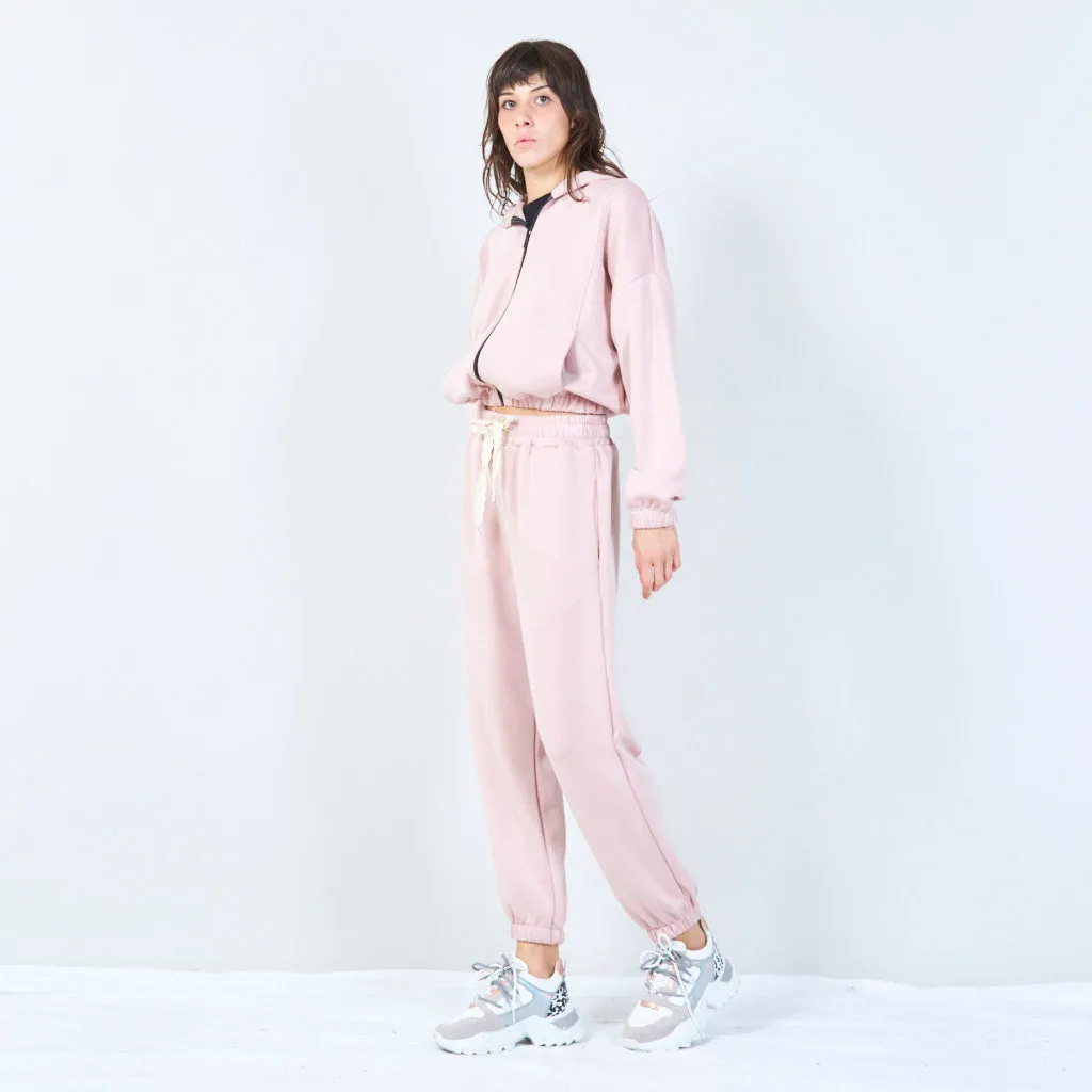 Elastic waist jogger pants with drawstring wholesale