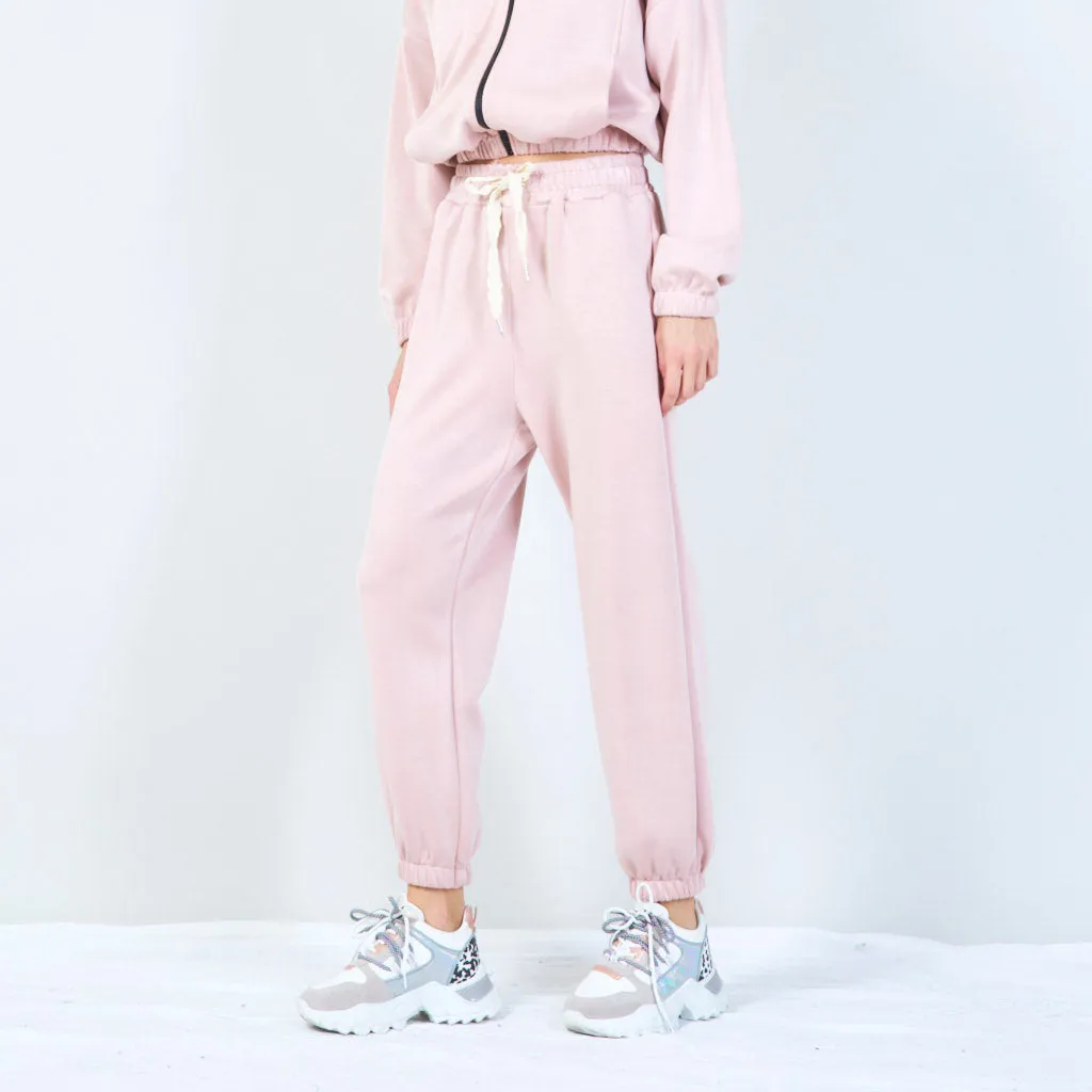 Elastic waist jogger pants with drawstring wholesale