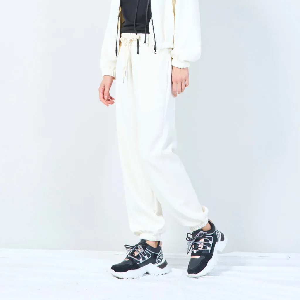 Elastic waist jogger pants with drawstring wholesale