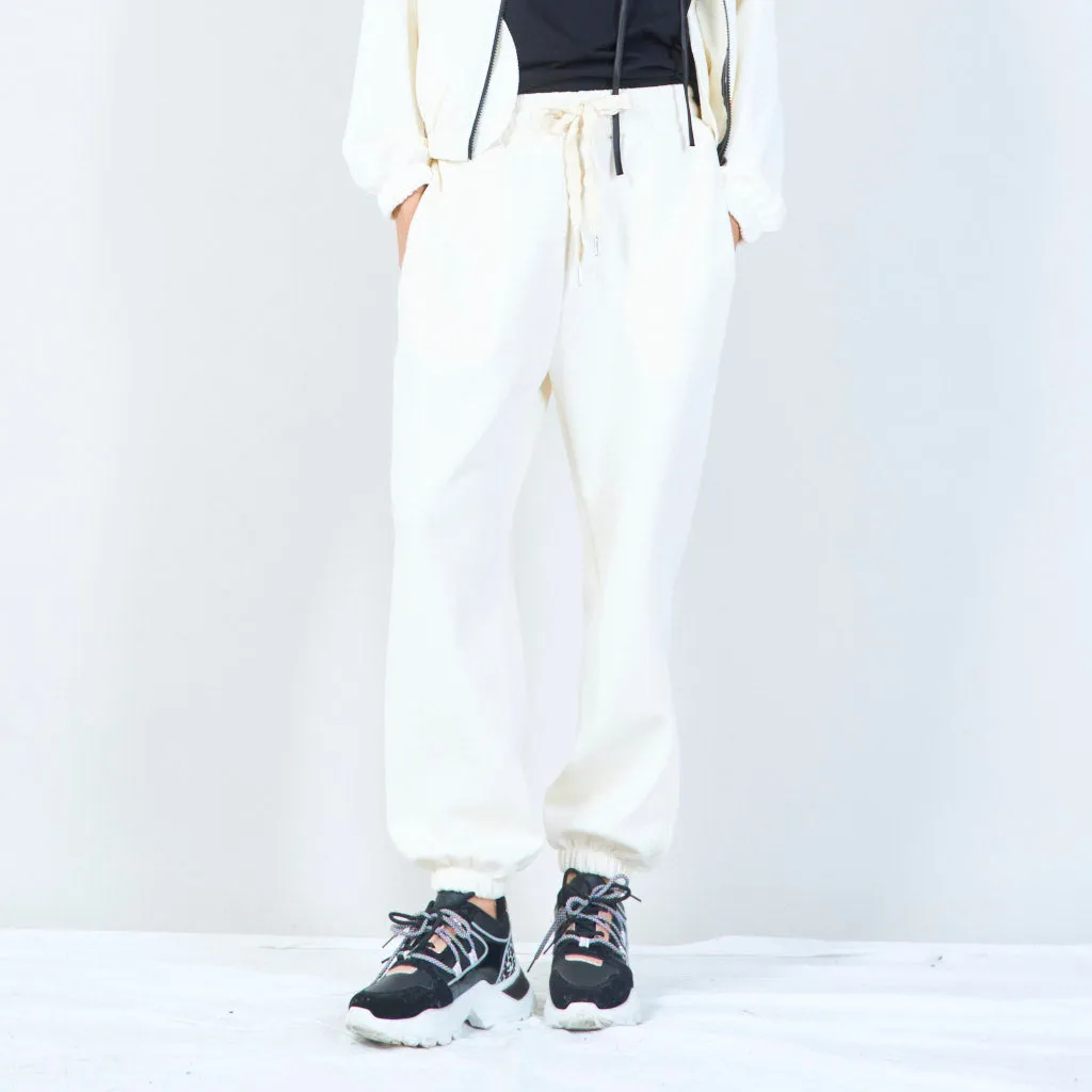 Elastic waist jogger pants with drawstring wholesale