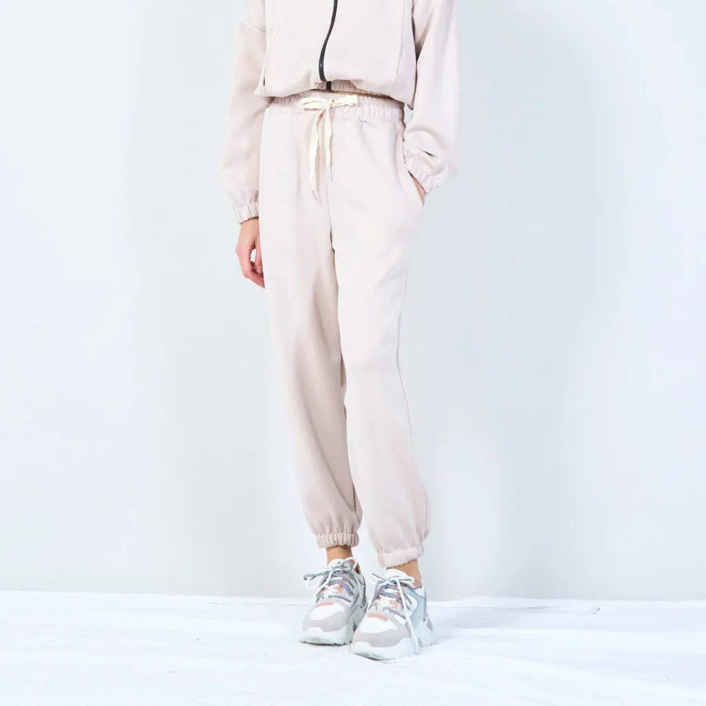 Elastic waist jogger pants with drawstring wholesale
