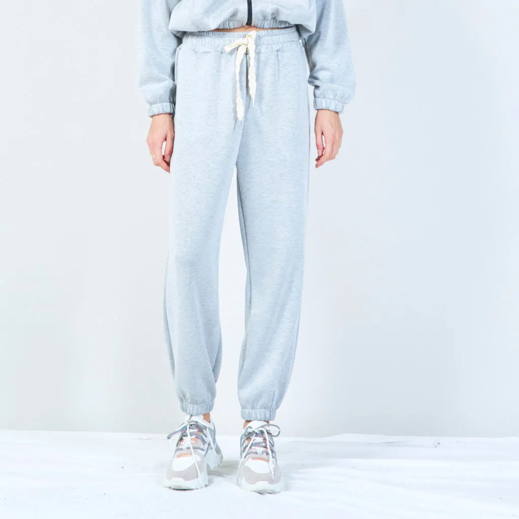 Elastic waist jogger pants with drawstring wholesale