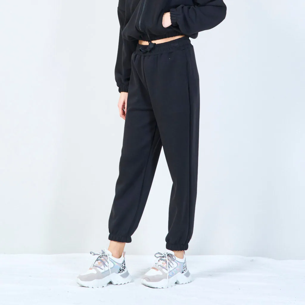 Elastic waist jogger pants with drawstring wholesale