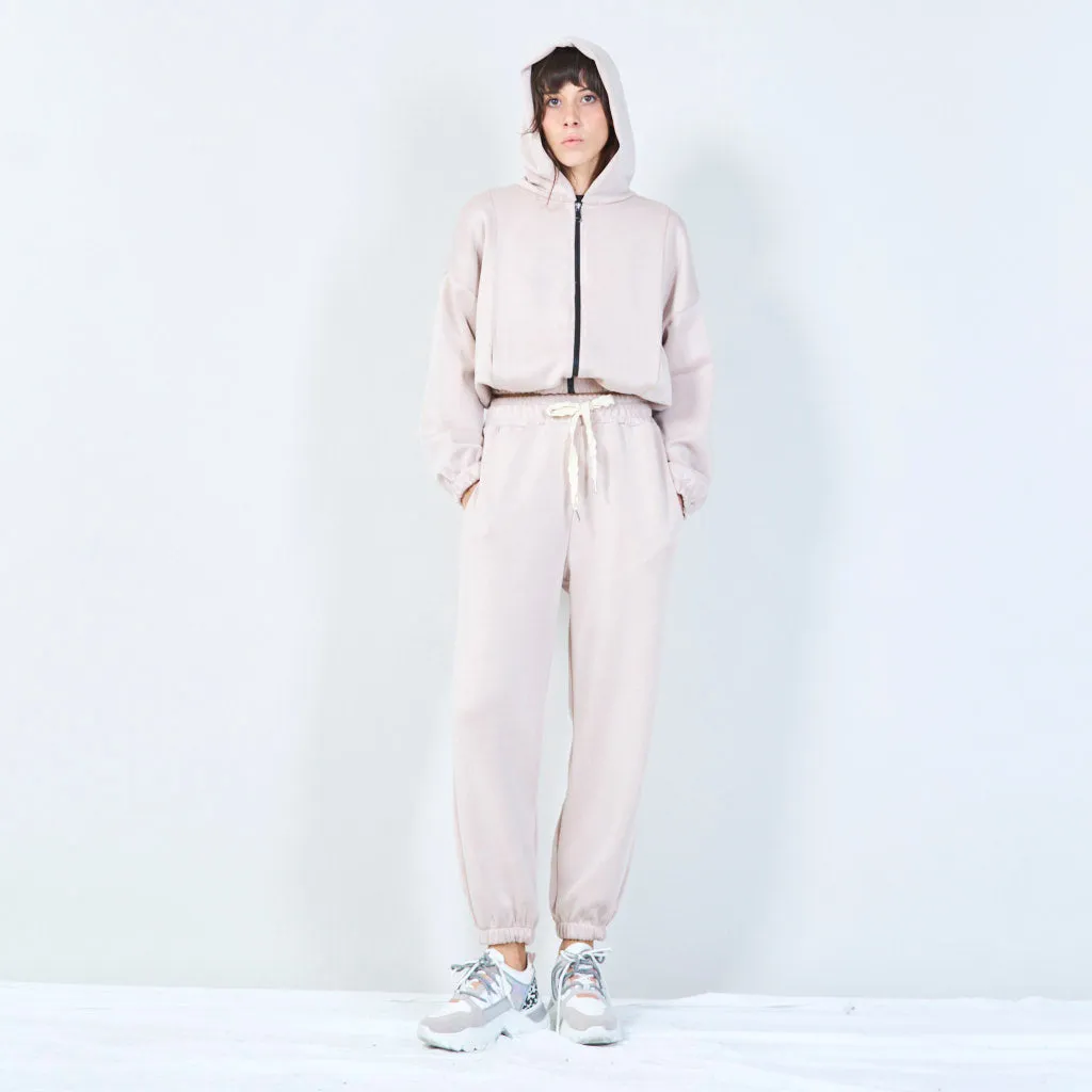 Elastic waist jogger pants with drawstring wholesale