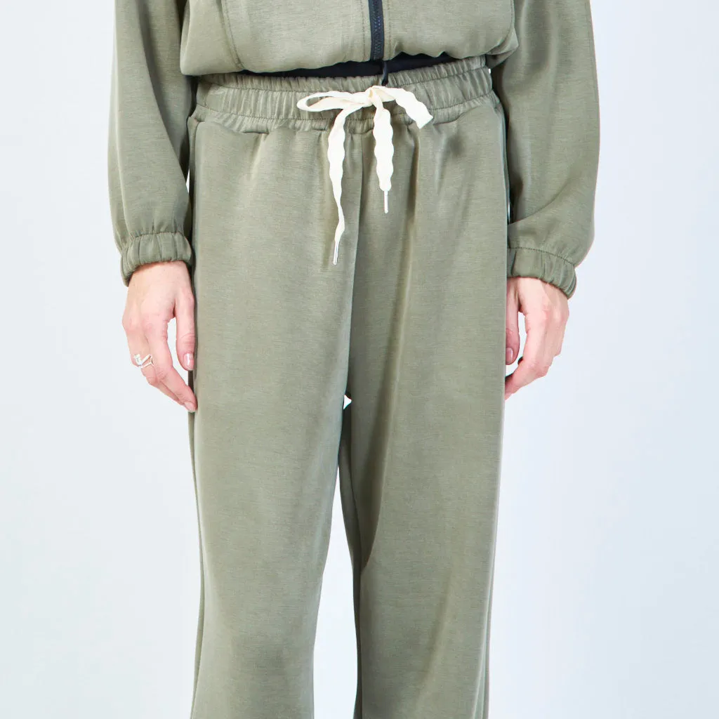 Elastic waist jogger pants with drawstring wholesale