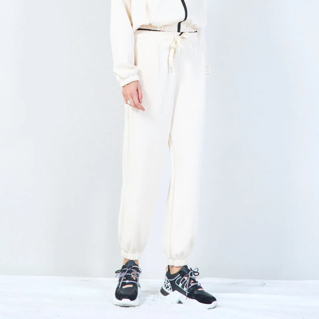 Elastic waist jogger pants with drawstring wholesale
