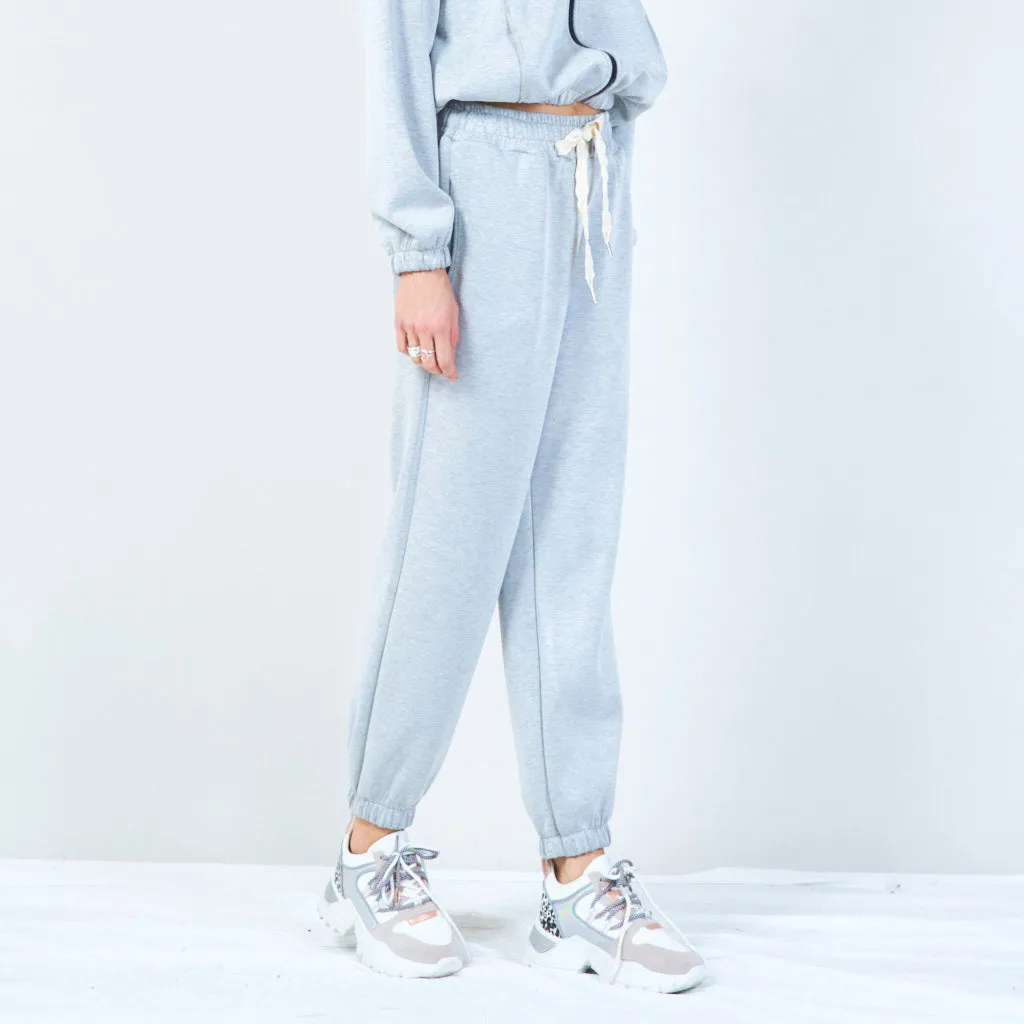 Elastic waist jogger pants with drawstring wholesale