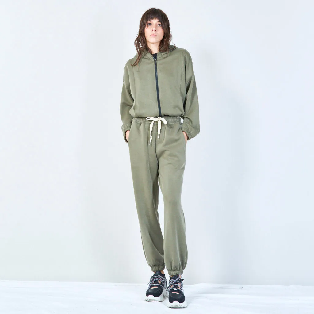 Elastic waist jogger pants with drawstring wholesale