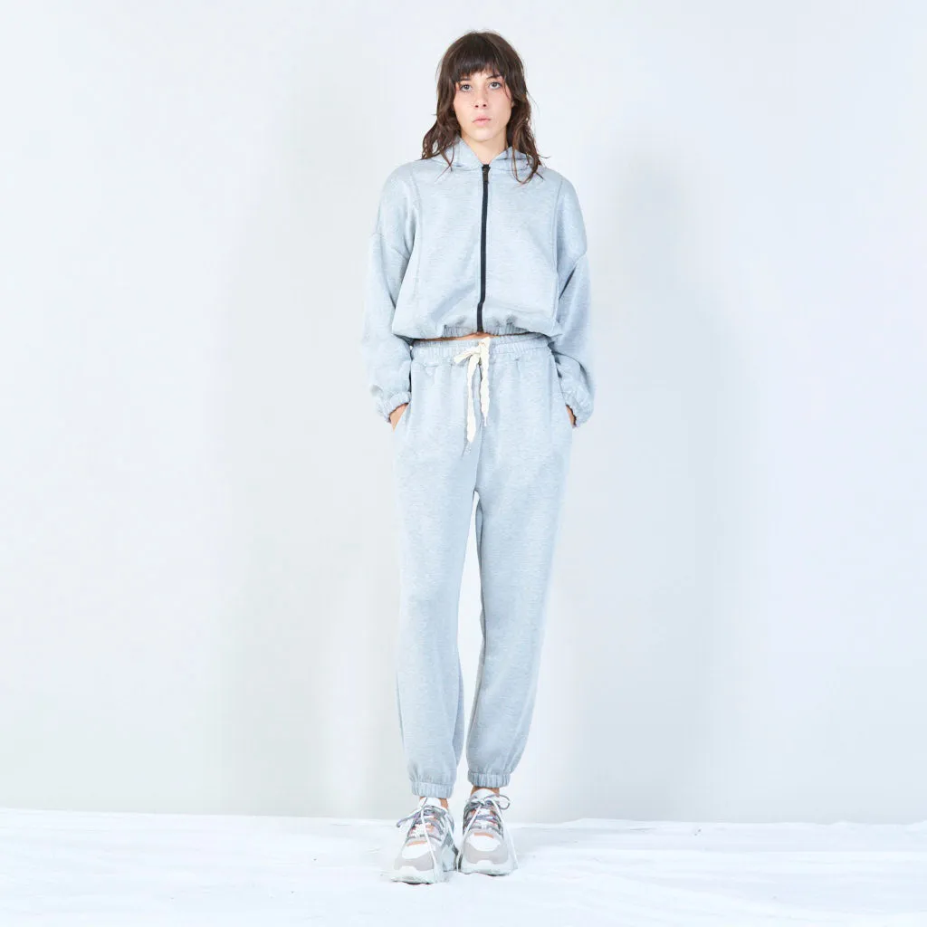 Elastic waist jogger pants with drawstring wholesale