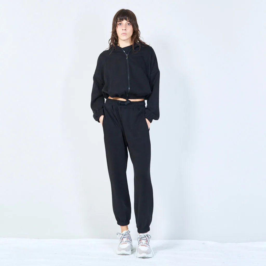Elastic waist jogger pants with drawstring wholesale