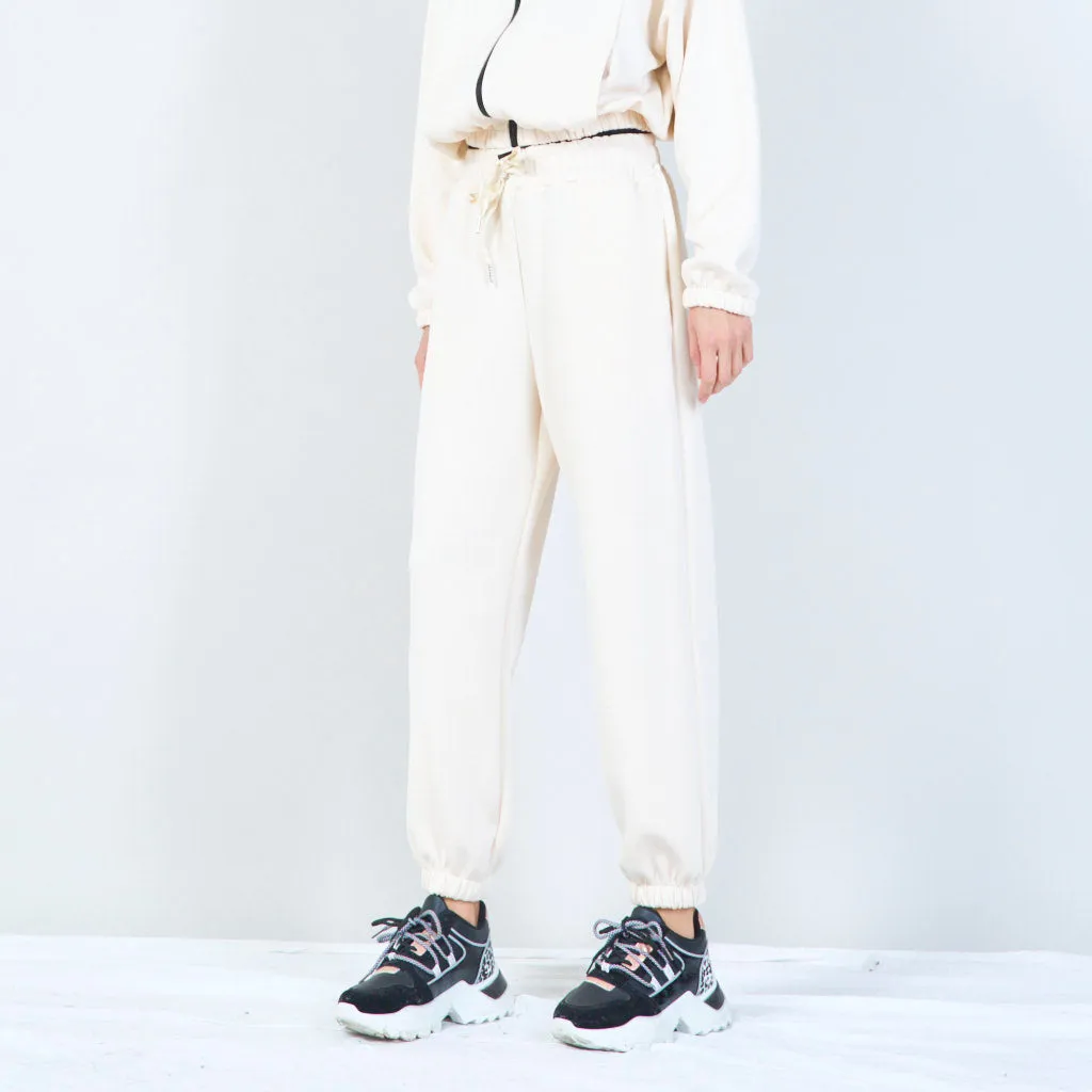 Elastic waist jogger pants with drawstring wholesale