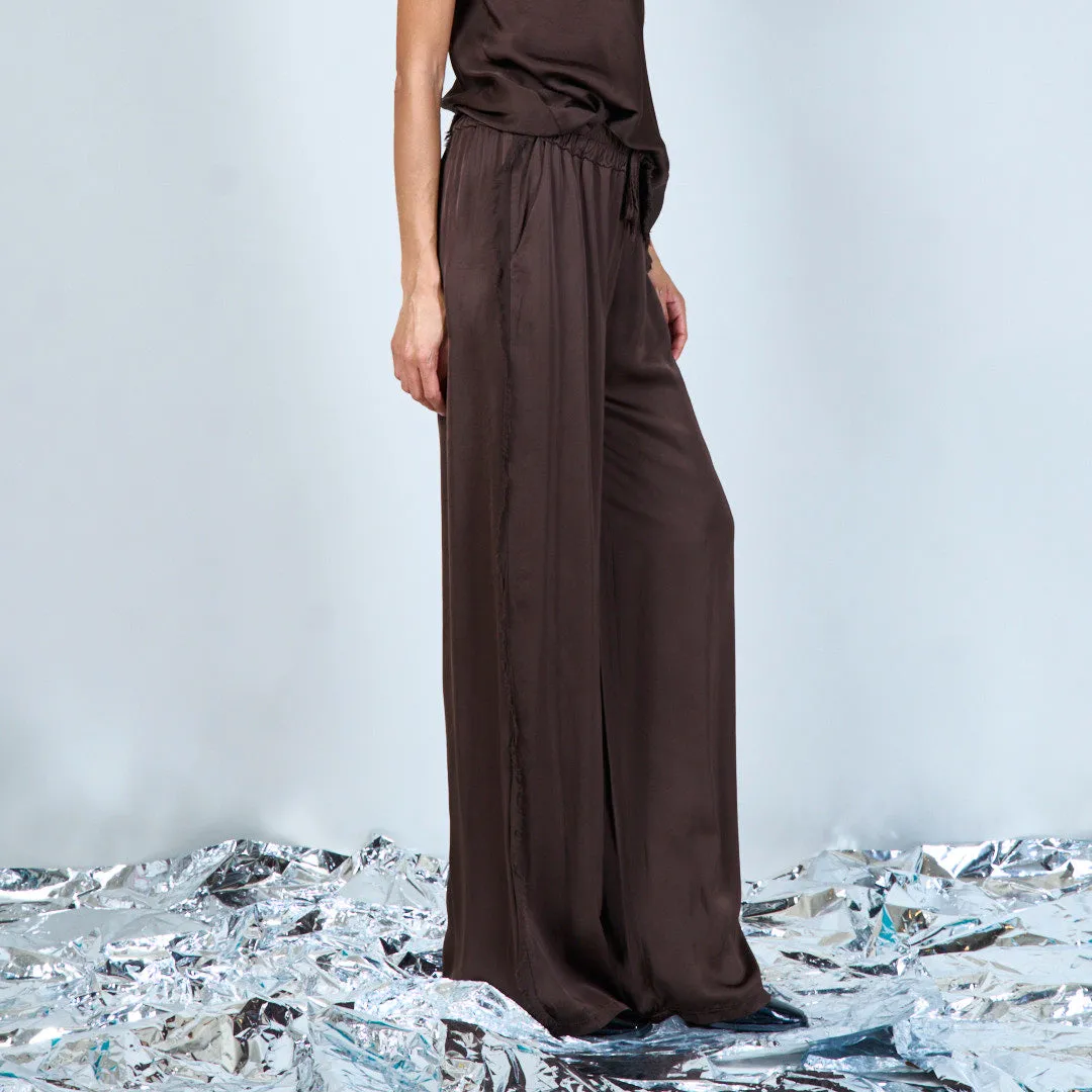 Flowing satin wide-leg trousers wholesale