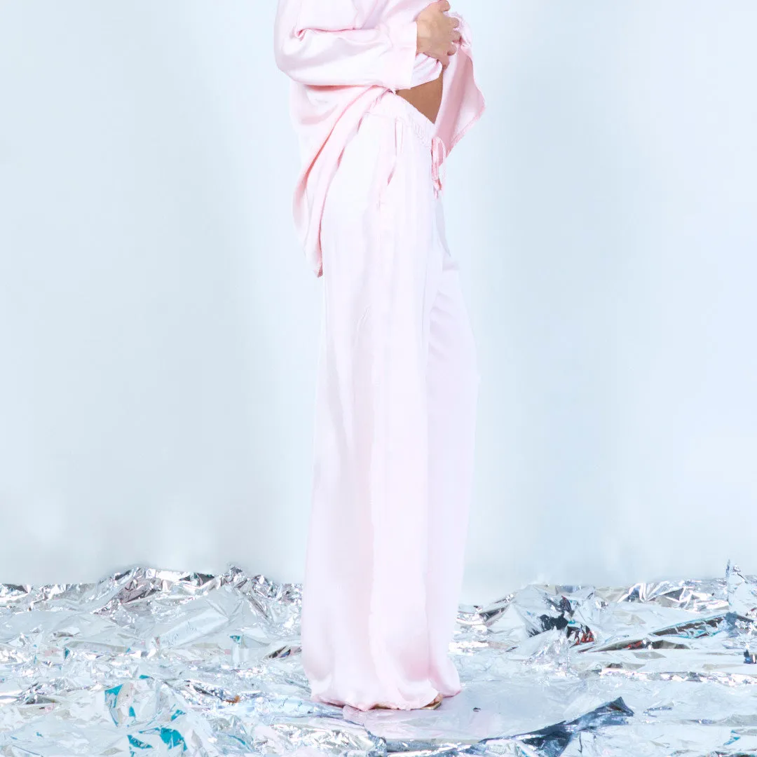 Flowing satin wide-leg trousers wholesale