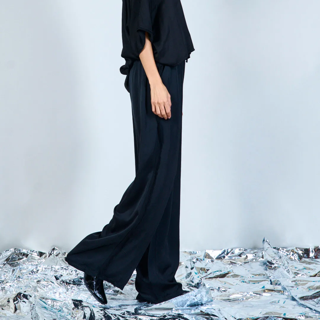 Flowing satin wide-leg trousers wholesale