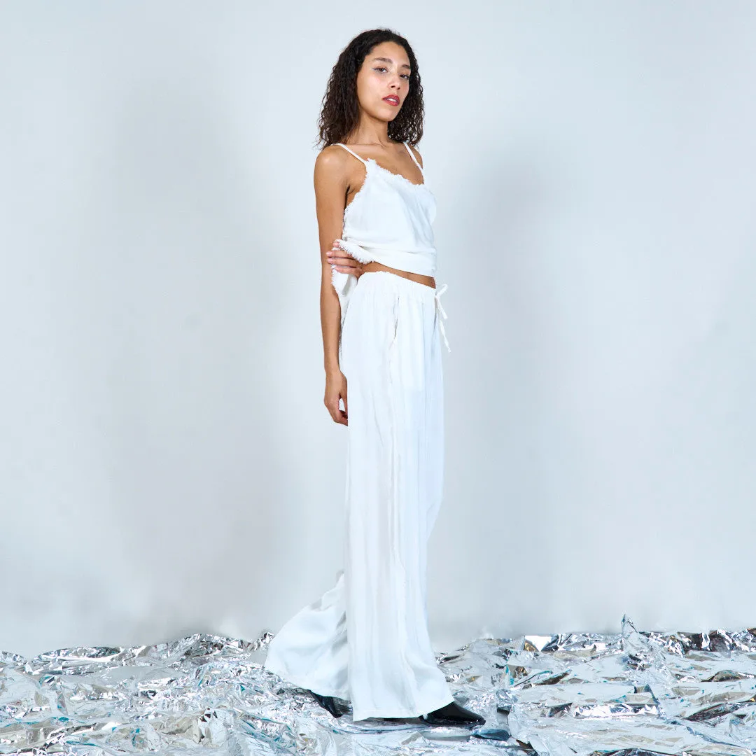Flowing satin wide-leg trousers wholesale