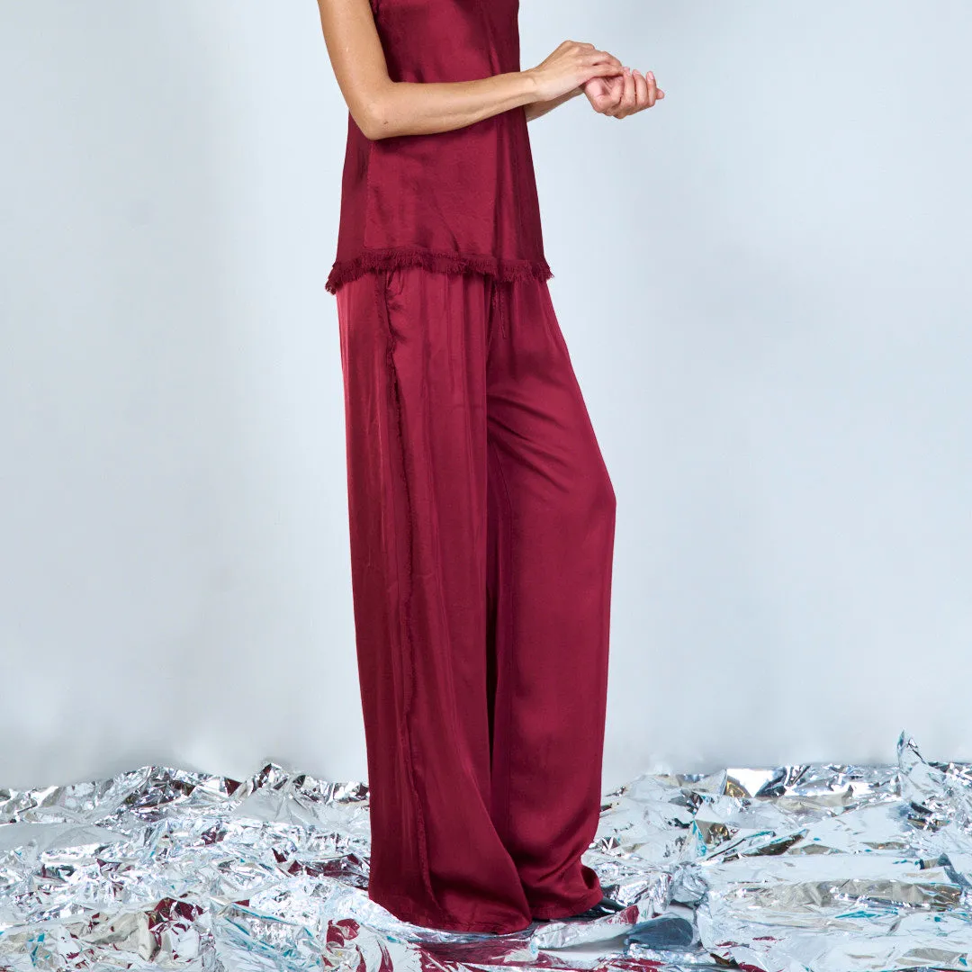 Flowing satin wide-leg trousers wholesale