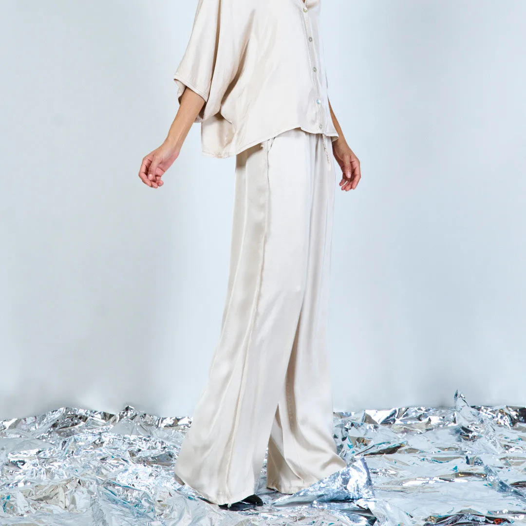 Flowing satin wide-leg trousers wholesale