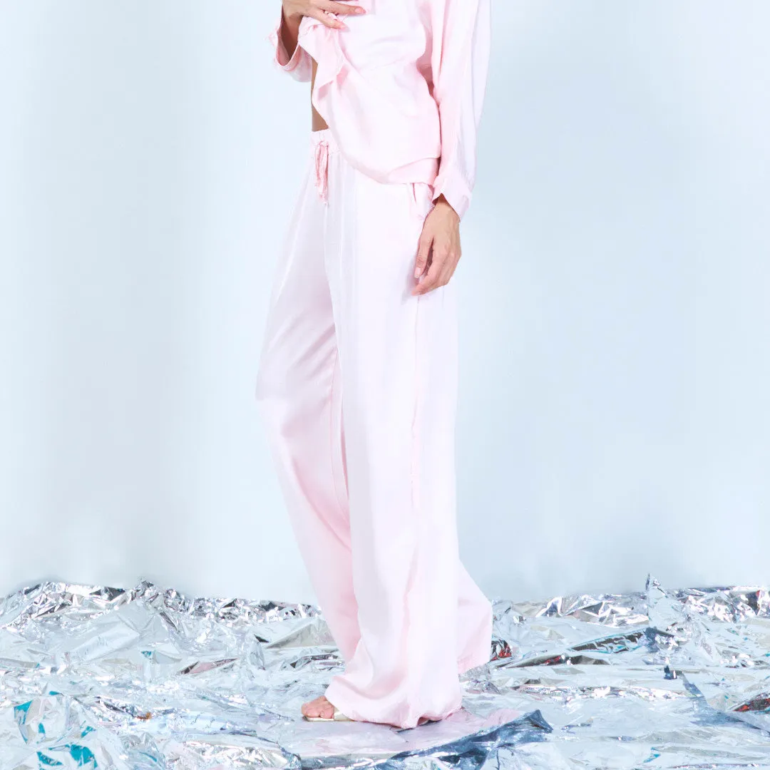 Flowing satin wide-leg trousers wholesale