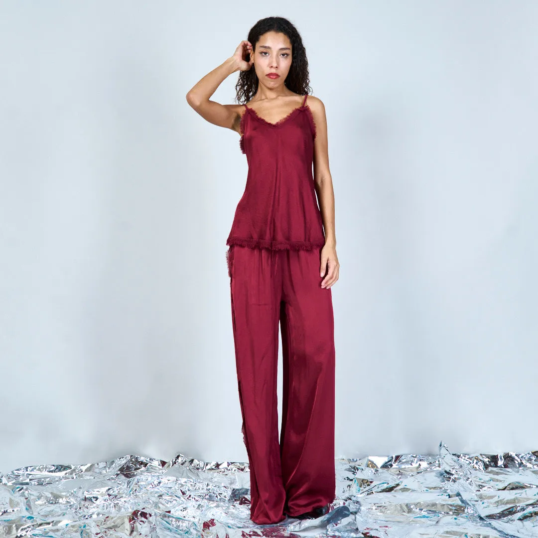 Flowing satin wide-leg trousers wholesale