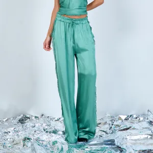 Flowing satin wide-leg trousers wholesale