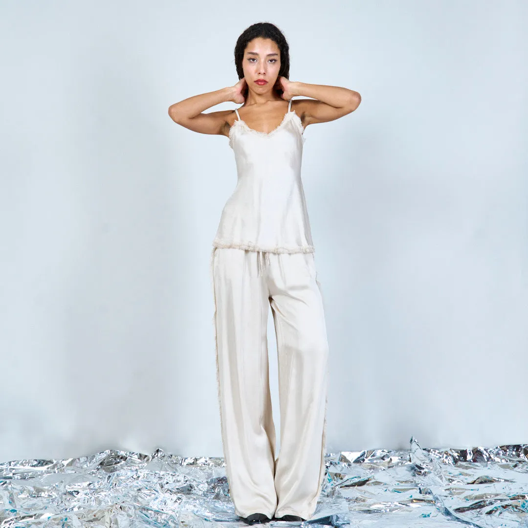 Flowing satin wide-leg trousers wholesale