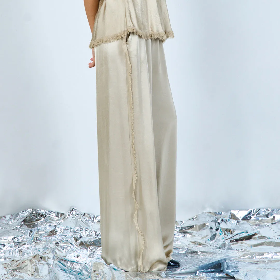 Flowing satin wide-leg trousers wholesale
