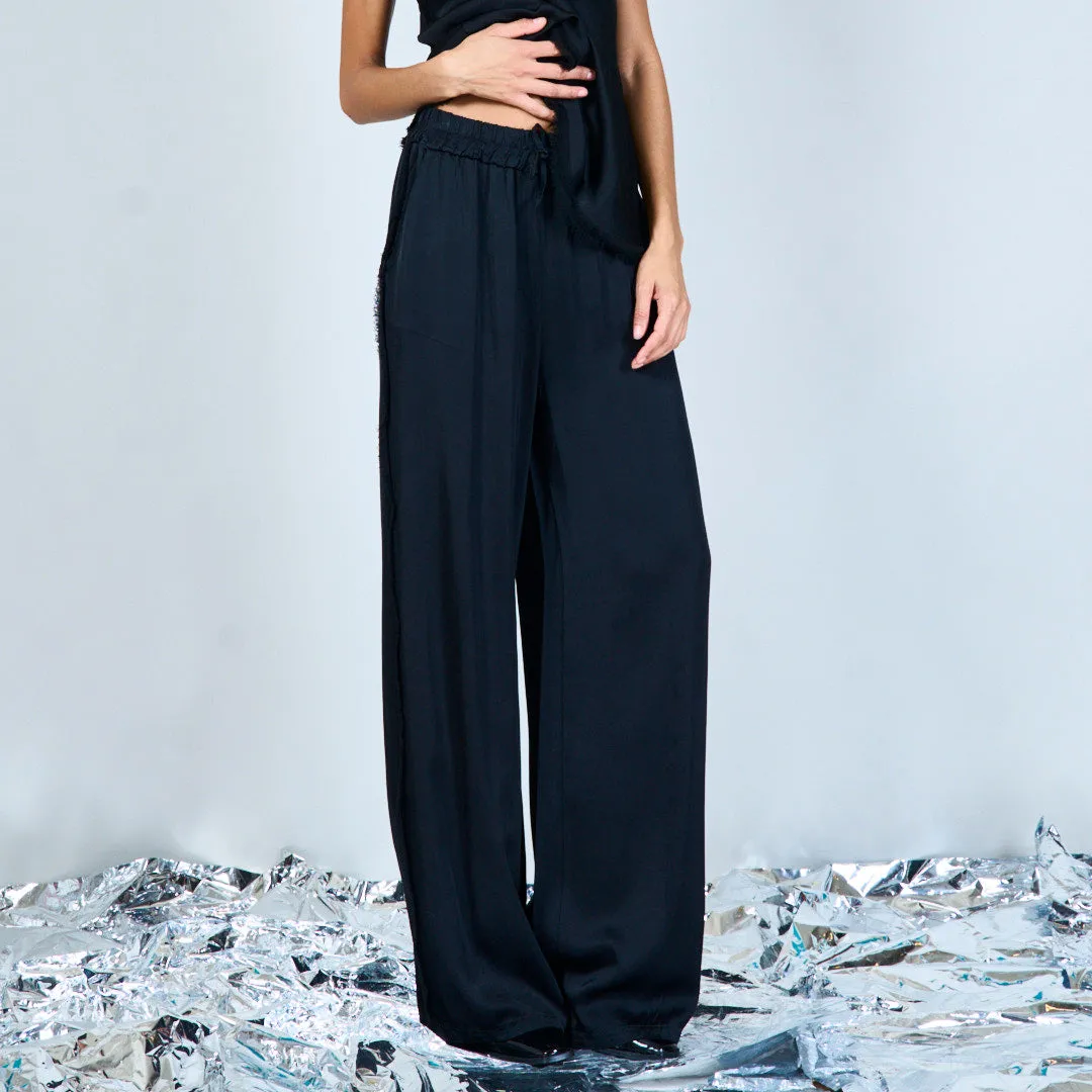 Flowing satin wide-leg trousers wholesale