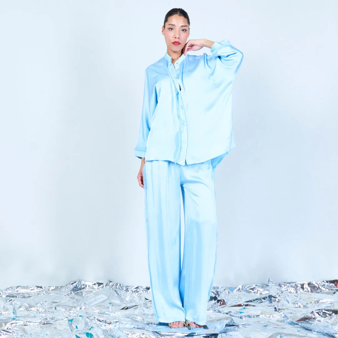 Flowing satin wide-leg trousers wholesale