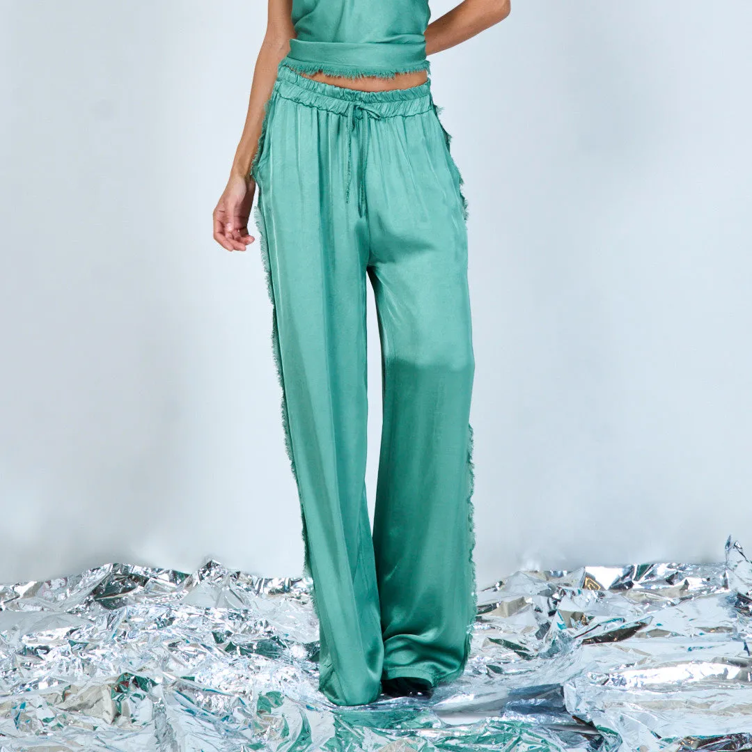 Flowing satin wide-leg trousers wholesale