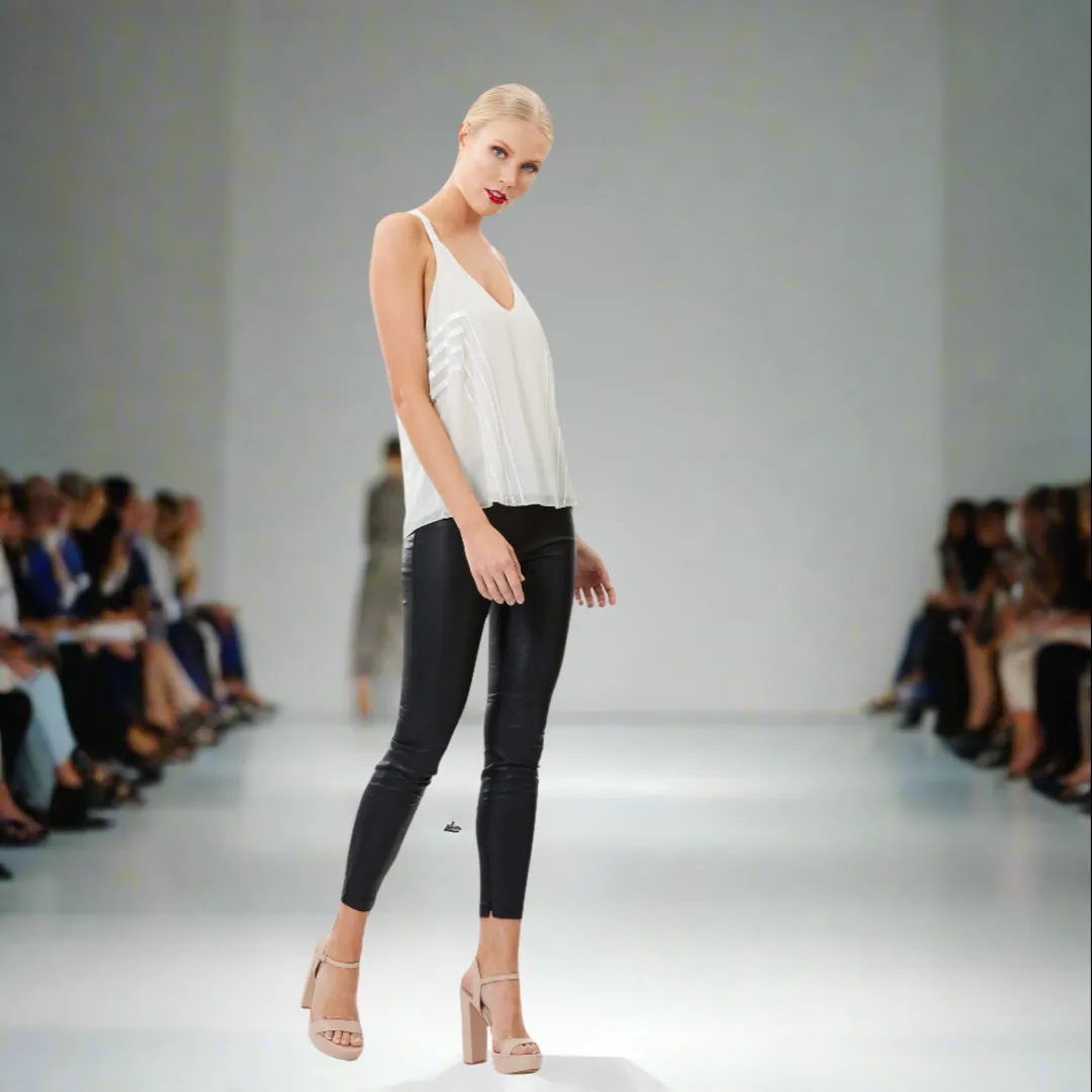 Geometric Beaded V-Neck Top