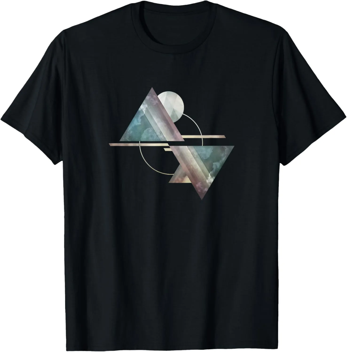 Geometric Mountains - Abstract Mountain Camping Adventure T-Shirt