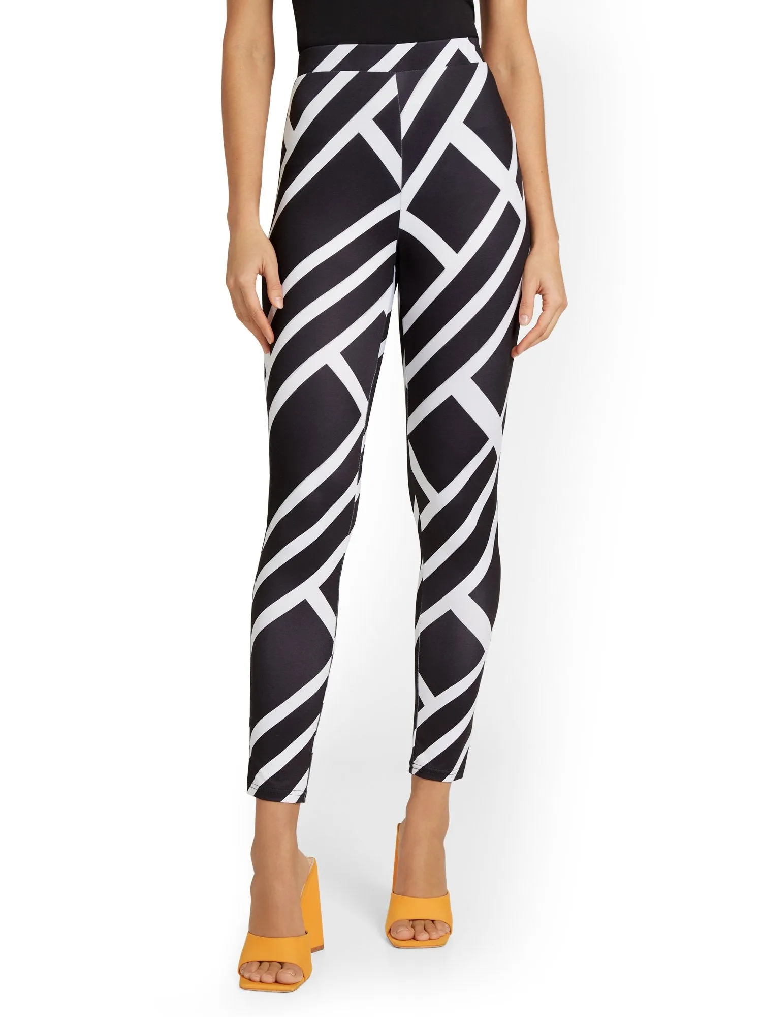 Geometric-Print Ankle Legging