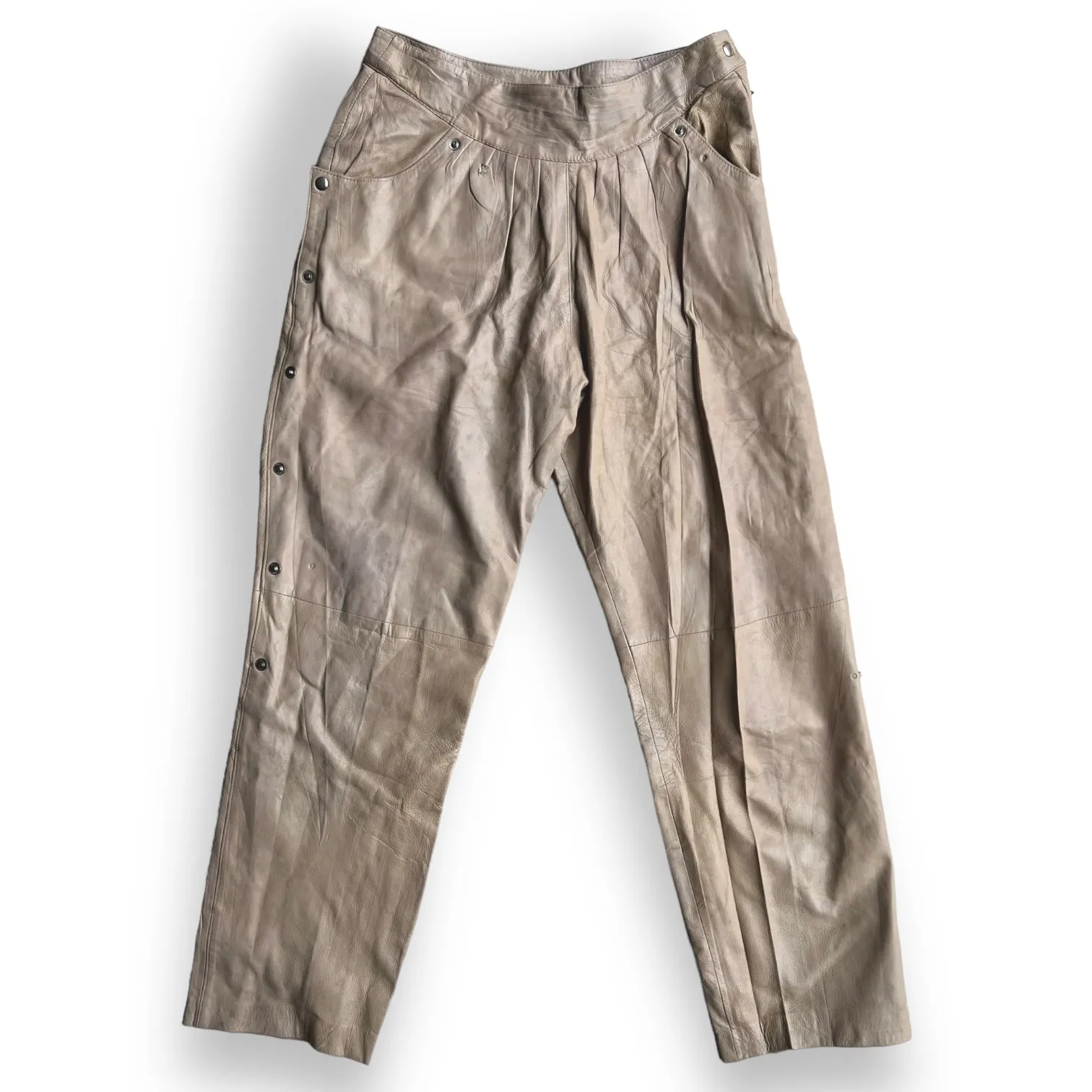 Gorgeous Vintage Beige Leather Pants