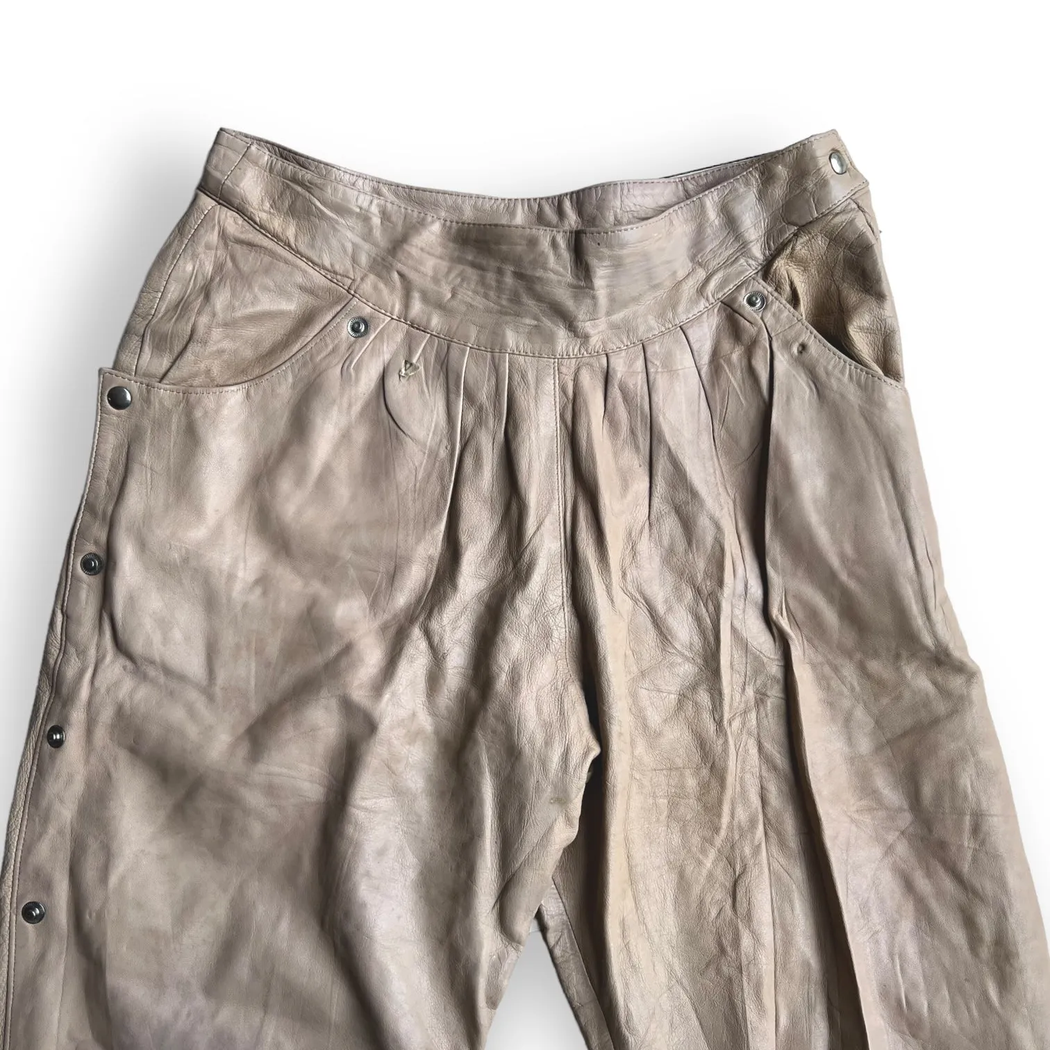 Gorgeous Vintage Beige Leather Pants