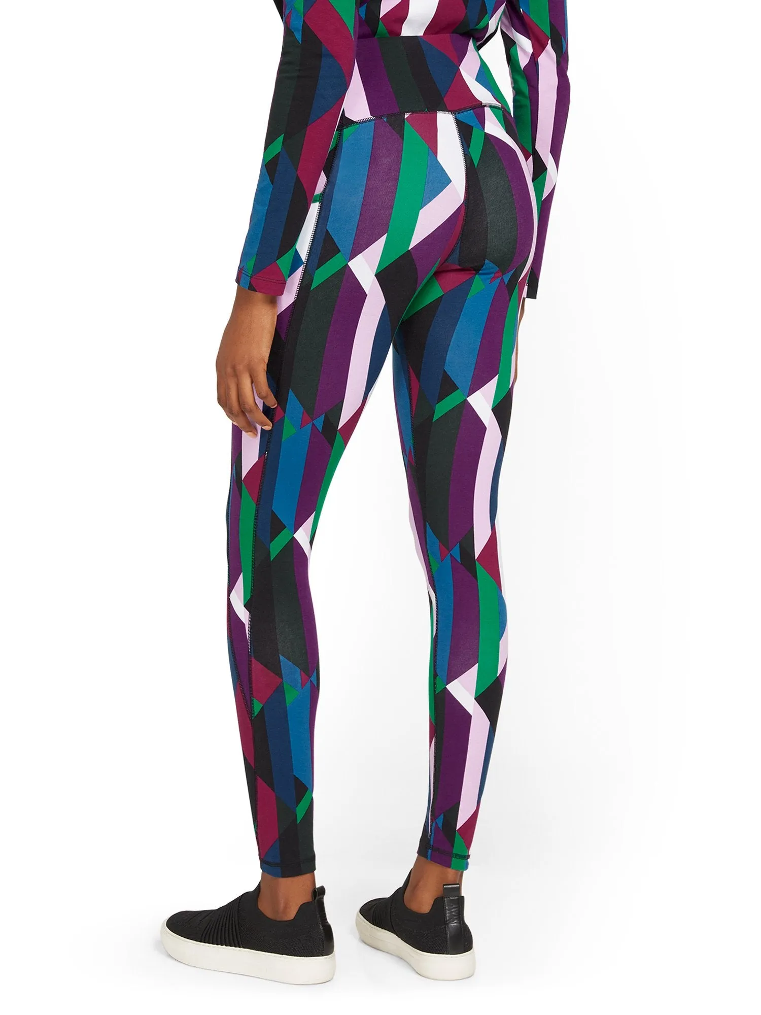 High-Waisted Geometric-Print Pocket Legging